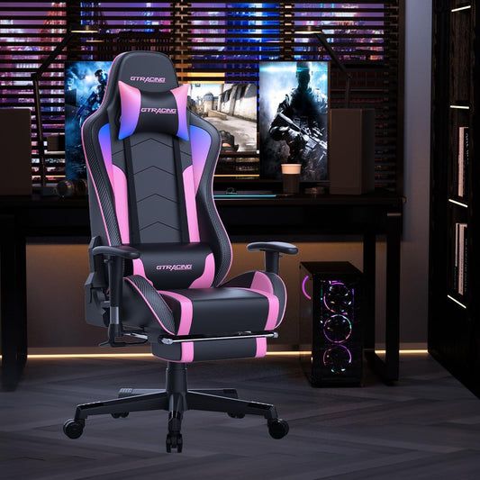Ergonomic Gaming Chair With Bluetooth Speakers And Footrest-1