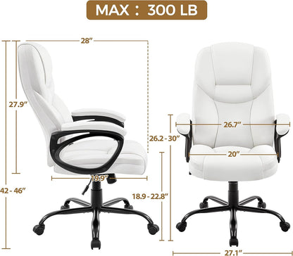 High Back Executive Chair White Ergonomic Office Chair-2