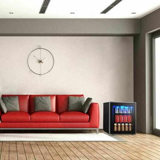 60 Can Beverage Mini  Refrigerator with Glass Door-1