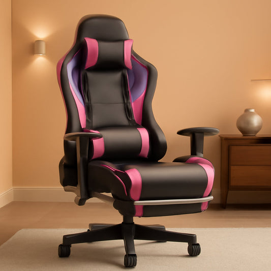 Ergonomic Gaming Chair With Bluetooth Speakers And Footrest-0
